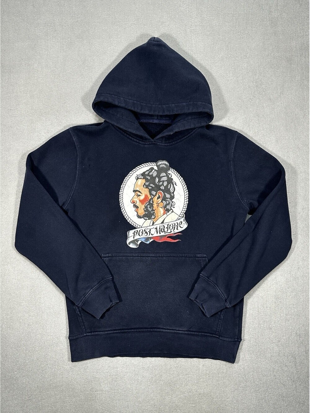 Post Malone Official Tour Hoodie Navy Blue Men’s Size S Pullover Graphic